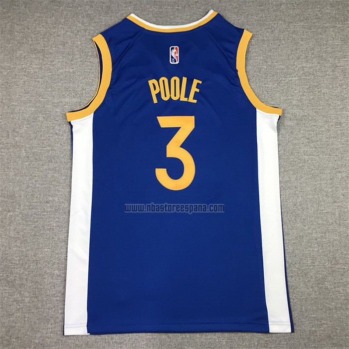 Camiseta Golden State Warriors Jordan Poole NO 3 Icon Azul